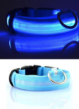 Nylon LED Pet Dog Collar Dogs Luminous Fluorescent Collars Pet Supplies Night Safety Flashing Glow In The Dark Dog Leash