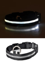 Nylon LED Pet Dog Collar Dogs Luminous Fluorescent Collars Pet Supplies Night Safety Flashing Glow In The Dark Dog Leash