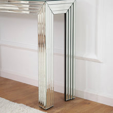 Modern Glass Top Mirrored Console Table