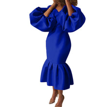 Women Maxi Dresses Long Lantern Dress Christmas V Collar Bodycon Sexy Shiny Celebrate Occasion African Robes Birthday Event