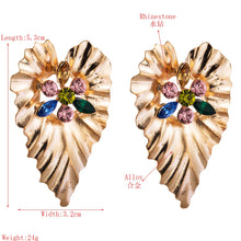 Gold Color Large Leaf Earrings Women's Statement Earrings 2021 Large Antique Pendant Earrings Bohemian Fashion Women's Jewelry