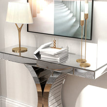 43.3'' Mirrored Glass Console Door Entryway Display Table