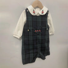 Children Boutique Clothing Set Baby Boy Clothes Soldier Embroidered Cotton Shirt British plaid Romper For 3seasons 0-5years