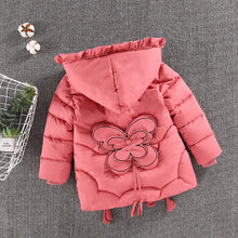 4-12 Years Winter Girls Jackets Keep Warm Thicken Christmas Coat 2023 Autumn Hooded Zipper Thickened Long Outerwear Kids Clothes
