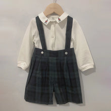 Children Boutique Clothing Set Baby Boy Clothes Soldier Embroidered Cotton Shirt British plaid Romper For 3seasons 0-5years