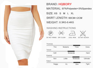 HQBORY Quality Nude Bandage Skirts White Office Lady Sexy 2023 Women High Waist Tight Bodycon Skirt Party Red Pencil Skirt XL