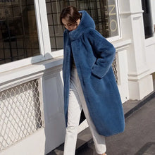 Women's Faux Fur Winter Warm Hooded Long Overcoats