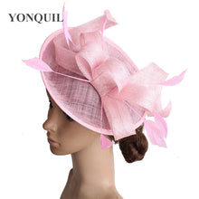 Formal Women Wedding Chuch Hat Bride Mariage Chapeau Ladies Party Occasion Derby Fascinator Sinamay Hat With Headband Accessory