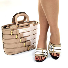 Latest Design Nigerian Women Shoes and Bag Set Plus Size Women Shoes 43 Ladies Dress Shoes and Bag for Party Wedding