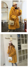 Winter Women's Faux Rabbit Fur Coat Hooded Thick And Plush Jacket