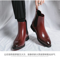 Men's Red Bottom Ankle Chelsea Boots Comfortable and Durable
