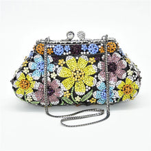 New Bling Crystal Bridal Wedding Bag Purses Flower Shape Diamond Purse Luxury Handbags Fashion Women Crystal Prom Clutch Purse