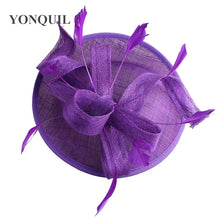 Formal Women Wedding Chuch Hat Bride Mariage Chapeau Ladies Party Occasion Derby Fascinator Sinamay Hat With Headband Accessory