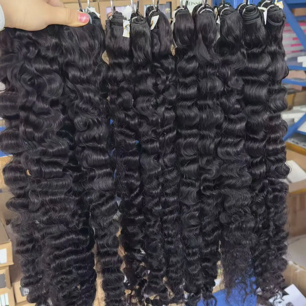 Kinky Curly Burmese Raw Hair Bundles Human Hair