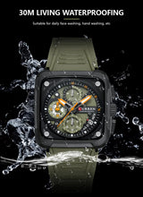 Mens Fashion Quartz Business Silicone Sport Chronograph Watch