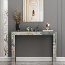 Modern Glass Top Mirrored Console Table