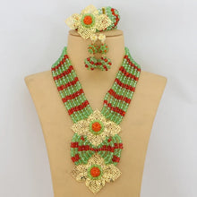 New African Jewelry Set Orange Nigerian Wedding African Beads Jewelry Set Crystal New Bridal Jewelry Set   ABS065