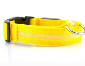 Nylon LED Pet Dog Collar Dogs Luminous Fluorescent Collars Pet Supplies Night Safety Flashing Glow In The Dark Dog Leash