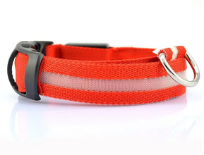 Nylon LED Pet Dog Collar Dogs Luminous Fluorescent Collars Pet Supplies Night Safety Flashing Glow In The Dark Dog Leash