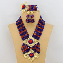 New African Jewelry Set Orange Nigerian Wedding African Beads Jewelry Set Crystal New Bridal Jewelry Set   ABS065