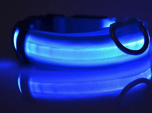 Nylon LED Pet Dog Collar Dogs Luminous Fluorescent Collars Pet Supplies Night Safety Flashing Glow In The Dark Dog Leash