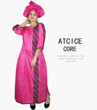 African Bazin Riche Embroidery  For Women Long Dress With Scarf