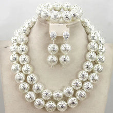 Stud Earrings Women African Nigerian Jewelry Set 2 Rows Layers Purple Necklace Bracelet Jewelry Set for Wedding  ABH377