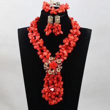 Fabulous African Beads Jewelry Set Latest Coral Beads Necklace Set Wholesale Free Shipping