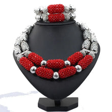 Stud Earrings Women African Nigerian Jewelry Set 2 Rows Layers Purple Necklace Bracelet Jewelry Set for Wedding  ABH377