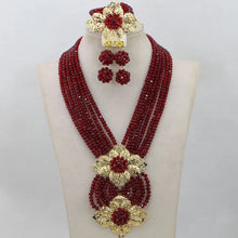 New African Jewelry Set Orange Nigerian Wedding African Beads Jewelry Set Crystal New Bridal Jewelry Set   ABS065