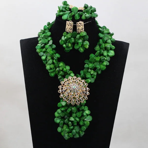 Fabulous African Beads Jewelry Set Latest Coral Beads Necklace Set Wholesale Free Shipping