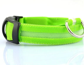 Nylon LED Pet Dog Collar Dogs Luminous Fluorescent Collars Pet Supplies Night Safety Flashing Glow In The Dark Dog Leash