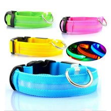 Nylon LED Pet Dog Collar Dogs Luminous Fluorescent Collars Pet Supplies Night Safety Flashing Glow In The Dark Dog Leash