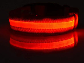 Nylon LED Pet Dog Collar Dogs Luminous Fluorescent Collars Pet Supplies Night Safety Flashing Glow In The Dark Dog Leash