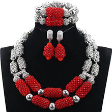 Stud Earrings Women African Nigerian Jewelry Set 2 Rows Layers Purple Necklace Bracelet Jewelry Set for Wedding  ABH377