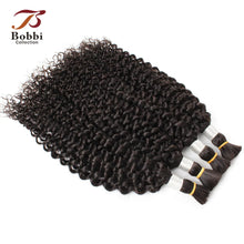 100% Human Hair Bulk for Braiding 1 Bundle Jerry Curly Natural Black Indian Remy Human Boho Braiding Hair Bulk Extensions Bobbi