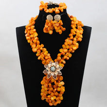Fabulous African Beads Jewelry Set Latest Coral Beads Necklace Set Wholesale Free Shipping