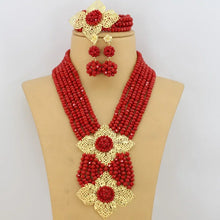 New African Jewelry Set Orange Nigerian Wedding African Beads Jewelry Set Crystal New Bridal Jewelry Set   ABS065