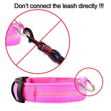 Nylon LED Pet Dog Collar Dogs Luminous Fluorescent Collars Pet Supplies Night Safety Flashing Glow In The Dark Dog Leash