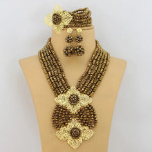 New African Jewelry Set Orange Nigerian Wedding African Beads Jewelry Set Crystal New Bridal Jewelry Set   ABS065