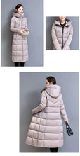 Winter Hooded Jacket Over The Knee Long Thick Women's Slim-Fitting Down Padded