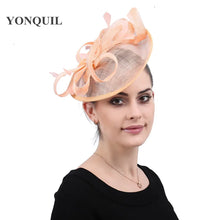Formal Women Wedding Chuch Hat Bride Mariage Chapeau Ladies Party Occasion Derby Fascinator Sinamay Hat With Headband Accessory