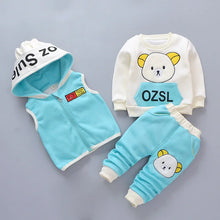 3pc/Set Animal Bear Baby Set For Newborn Winter Infant Clothing Sets Super Keep Warm Baby Girl Clothes Kids Sport Suit Outfits