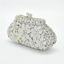 New Bling Crystal Bridal Wedding Bag Purses Flower Shape Diamond Purse Luxury Handbags Fashion Women Crystal Prom Clutch Purse