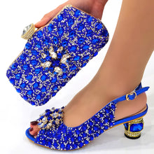 Doershow beautiful Italian Shoes And Bag Sets For Evening Party With Stones Italian Leather Handbags Match Bags!!HWE1-1