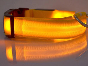 Nylon LED Pet Dog Collar Dogs Luminous Fluorescent Collars Pet Supplies Night Safety Flashing Glow In The Dark Dog Leash