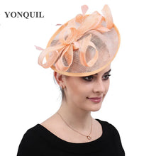 Formal Women Wedding Chuch Hat Bride Mariage Chapeau Ladies Party Occasion Derby Fascinator Sinamay Hat With Headband Accessory