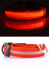 Nylon LED Pet Dog Collar Dogs Luminous Fluorescent Collars Pet Supplies Night Safety Flashing Glow In The Dark Dog Leash