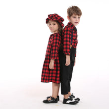 top and top Autumn Winter Christmas Brother and Sister Matching Sets Boys Gentleman Suit+ Girls Dresses Children Clothing Sets