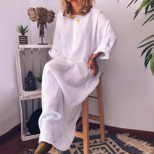 Summer Casual Women Solid Color Oversize Maxi Cotton Long Shirt Kaftan Dress Loose Long Dresses Fashion Ladies Clothing